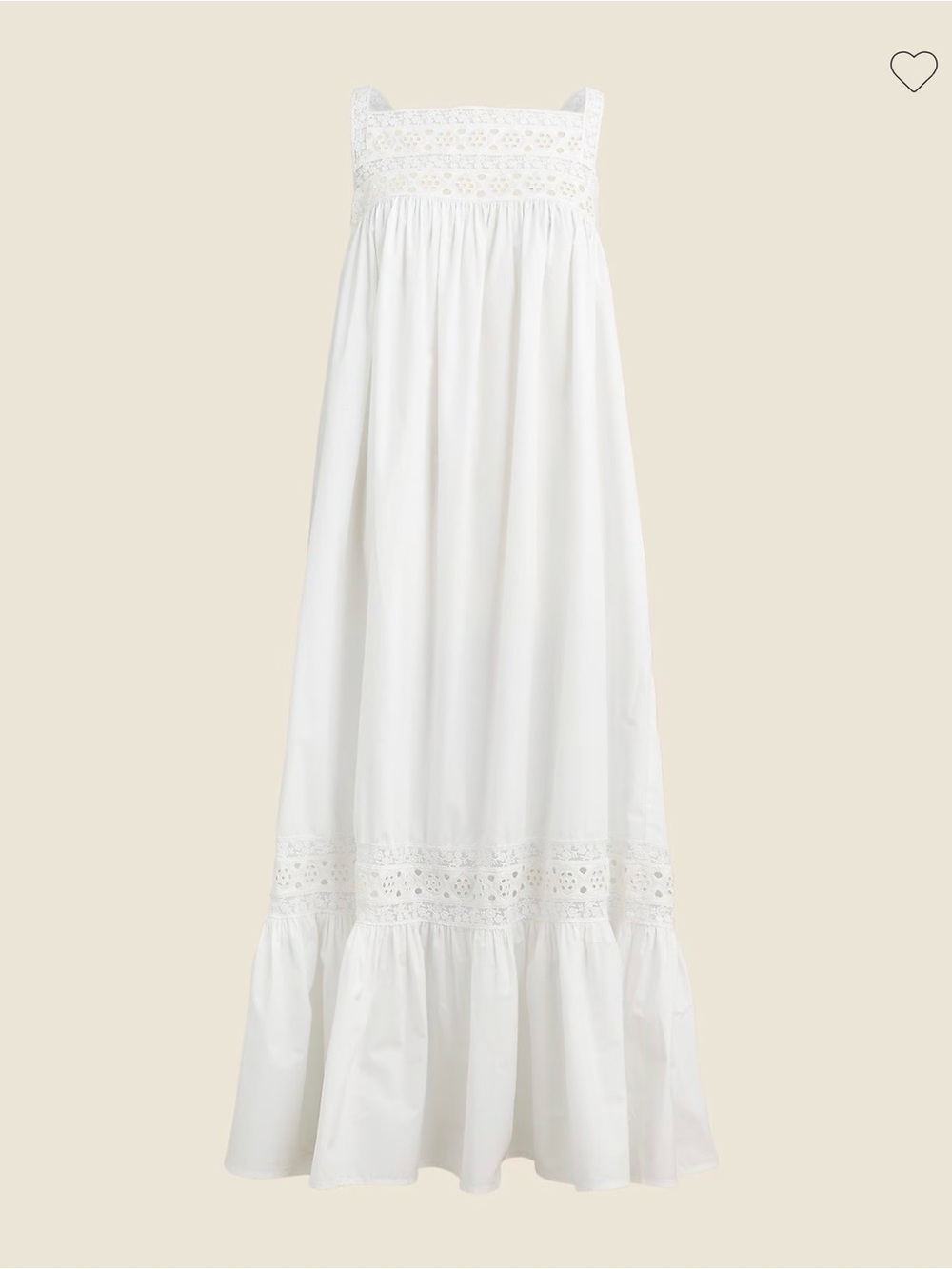 J. Crew White Eyelet Trim Maxi Skirt